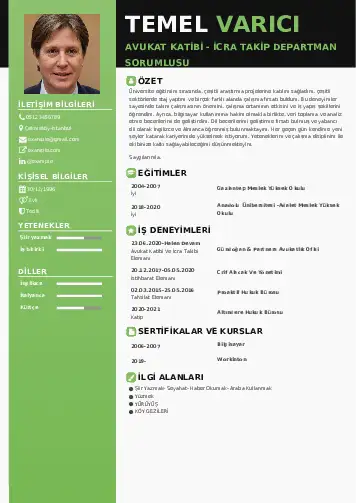 Hukuk Sekreteri Cv Örnekleri cv indir